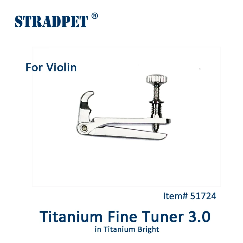 STRADPET Titanium Fine Tuner 3.0 in Bright String Adjuster for Violin
