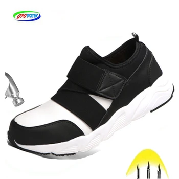 

Lightweight fashion Breathable Safety shoes Men Steel Toe cap anti-smashing sneaker Work Protective Boots 35-46