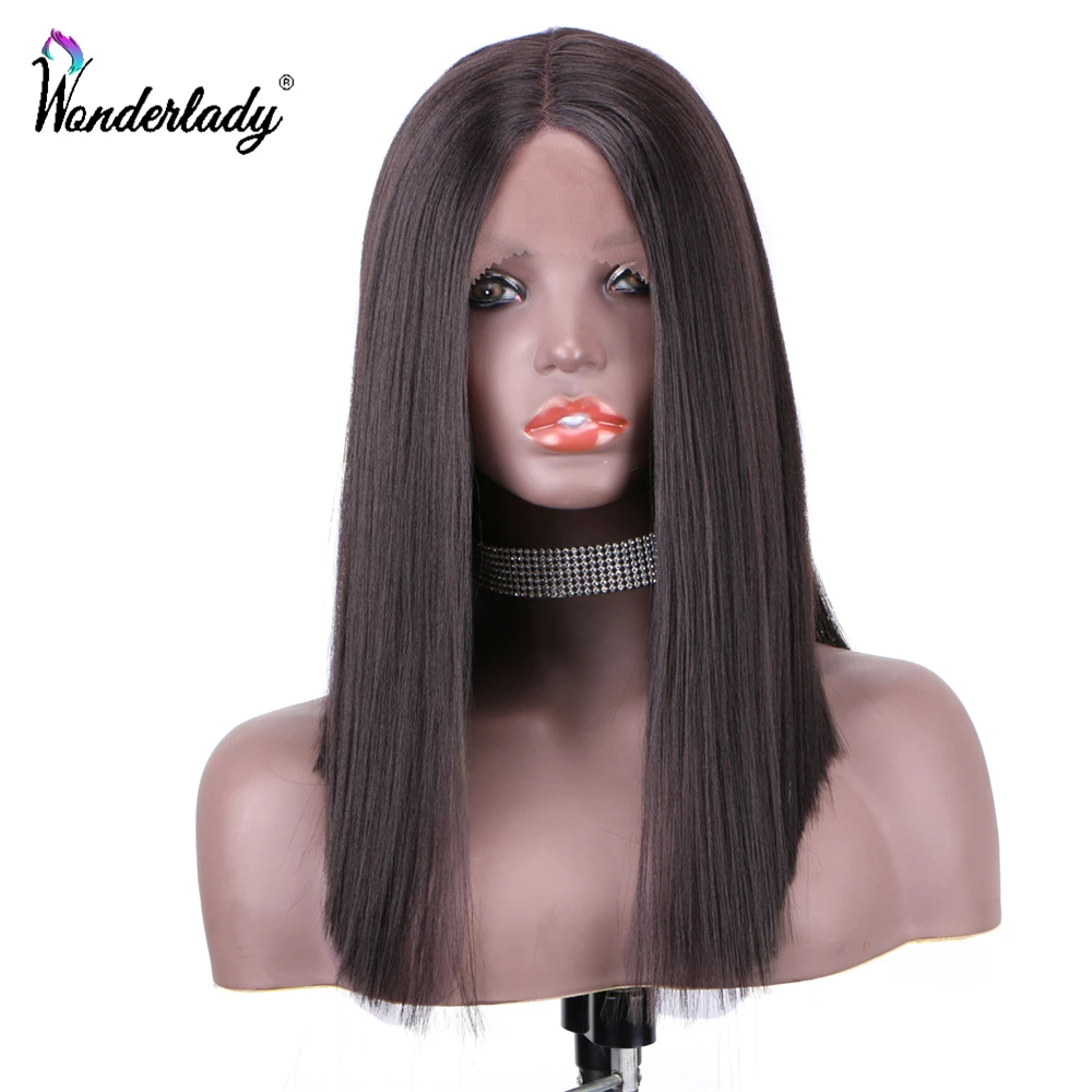 Парики WonderLady Yaki прямые парики с Бобом для женщин Омбре коричневый цвет средняя