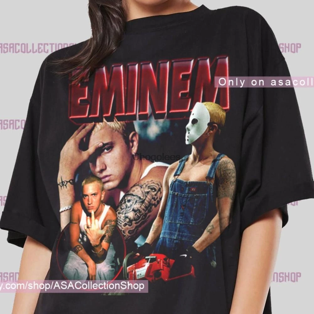 Рубашка Eminem винтажная черная футболка в стиле ретро подарок для фаната (1) |