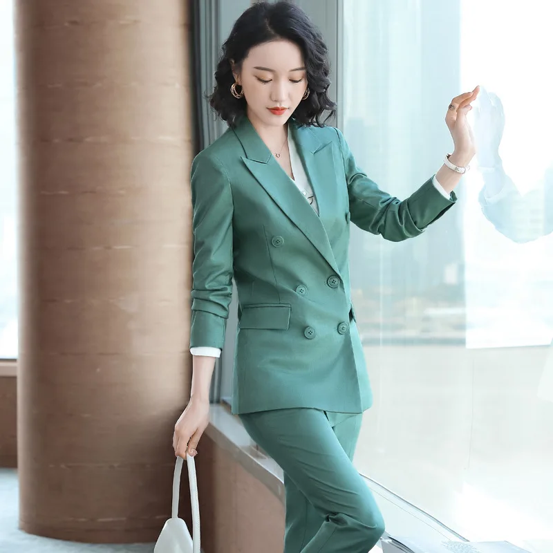 

Business Women's Two-Piece Suit 2020 Autumn New Office Lady Elegant Femme Ensemble Conjunto Feminino Suite Blazer Set