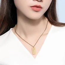 

Customized Name Necklace Stainless Steel Birth Flower Pendant Personalized Nameplate Necklaces Ins Women Jewelry Birthday Gifts