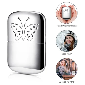 

Ultralight Hand Warmer Stainless Steel Mini Pocket Hand Warmer Reusable Fuel Handy Warmer Heater Indoor Outdoor Winter Gift