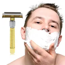 1 комплект, безопасная ручная бритва, двойное лезвие на замену, мужская борода, обрезка волос для лица, усы, удаляет принадлежность для дома