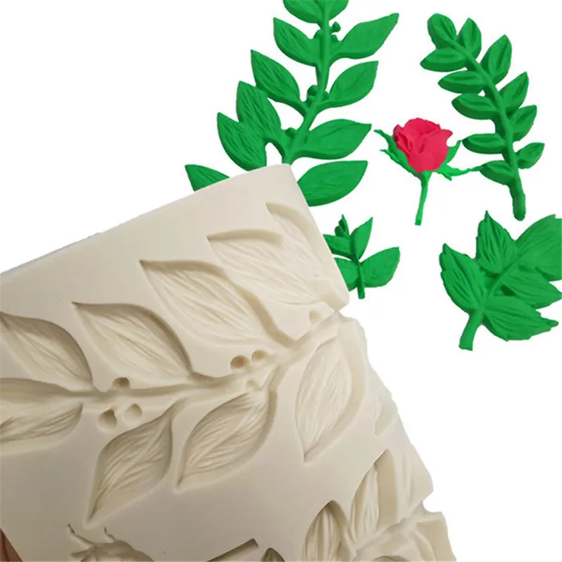 1 предмет листьев Fondant(сахарная) инструмент силиконовая форма «Роза» торт украшения торта формочка набор для выпечки с шоколадом инструменты кухонные инструменты