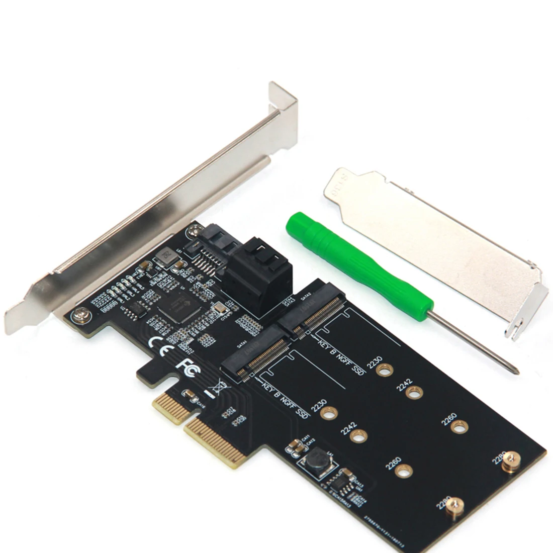 SATA Raid контроллер SATA Raid M.2 PCI Express Raid Card 3 порта SATA3.0 6 Гбит/с+ 2 порта M.2 NGFF SSD B Ключ Поддержка RAID0 RAID1 AHCI