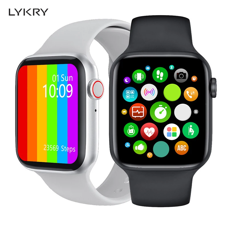 Смарт часы LYKRY IWO W26 серия 6 Bluetooth ЭКГ пульсометр 1 75 дюйма сенсорный экран смарт