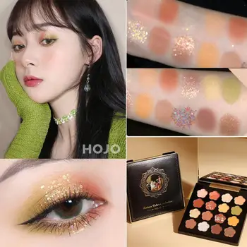 

16 Color Eyeshadow Palette Advanced Texture Matte Pearlescent Fairy Eyeshadow Flower Sequin Flash Glamour Eyeshadow