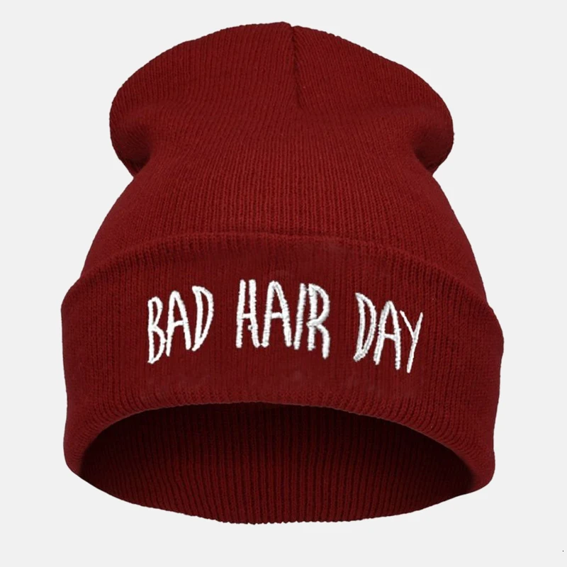 Зимние шапки, вышитая шапочка на каждый день с отворотами, шапки бини для мужчин и женщин, однотонные шапки в стиле хип-хоп - Цвет: 5