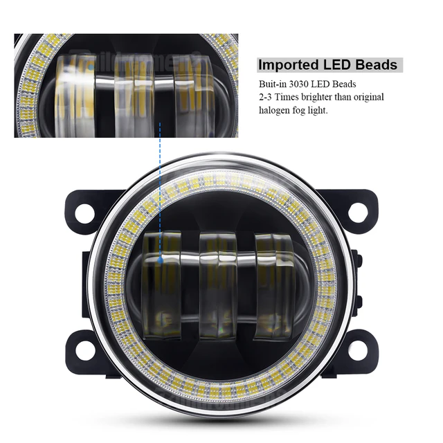 2 Pieces 30W H11 Car Front LED Lens Fog Light Accessories For Fiat