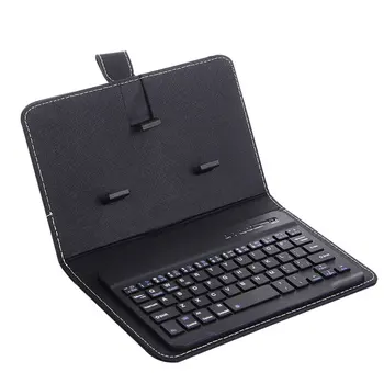 

Wireless Bluetooth Keyboard with Leather Case Mini Stand Cover Slim JR Deals