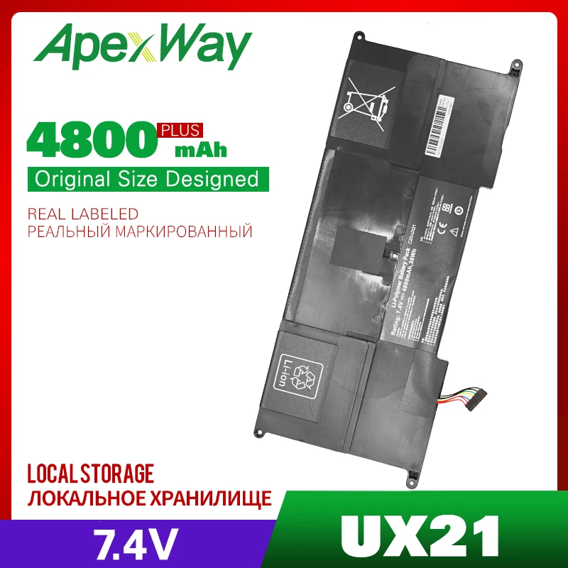 4800 мА/ч, 7,4 V C23-UX21 C23UX21 Аккумулятор для ноутбука Asus Zenbook UX21 UX21A UX21E серия Ultrabook