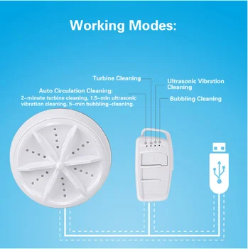 

Three-in-one Mini Turbo Washing Machine Ultrasonic Washer