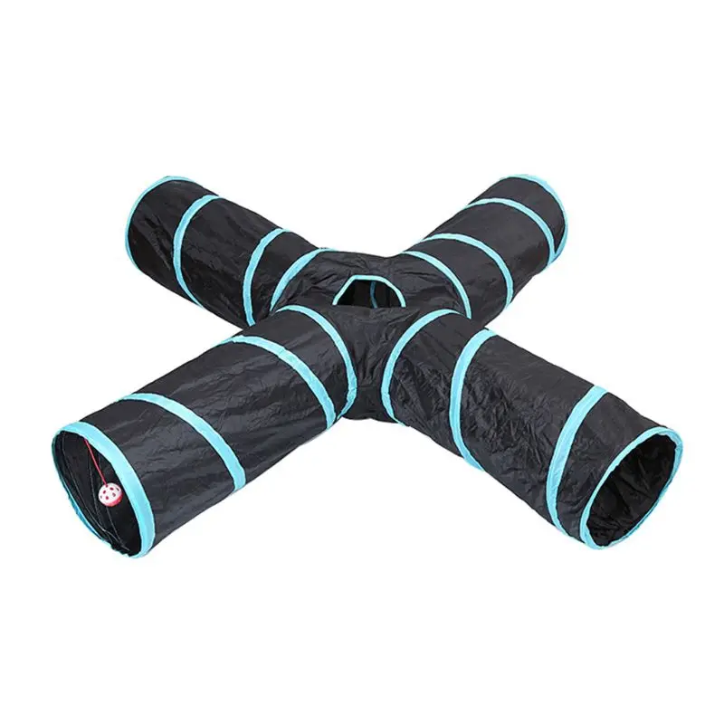 4-Way Crinkle ролик Кот туннель Котенок Играть Игрушка складной вентилируемый дизайн T8WB