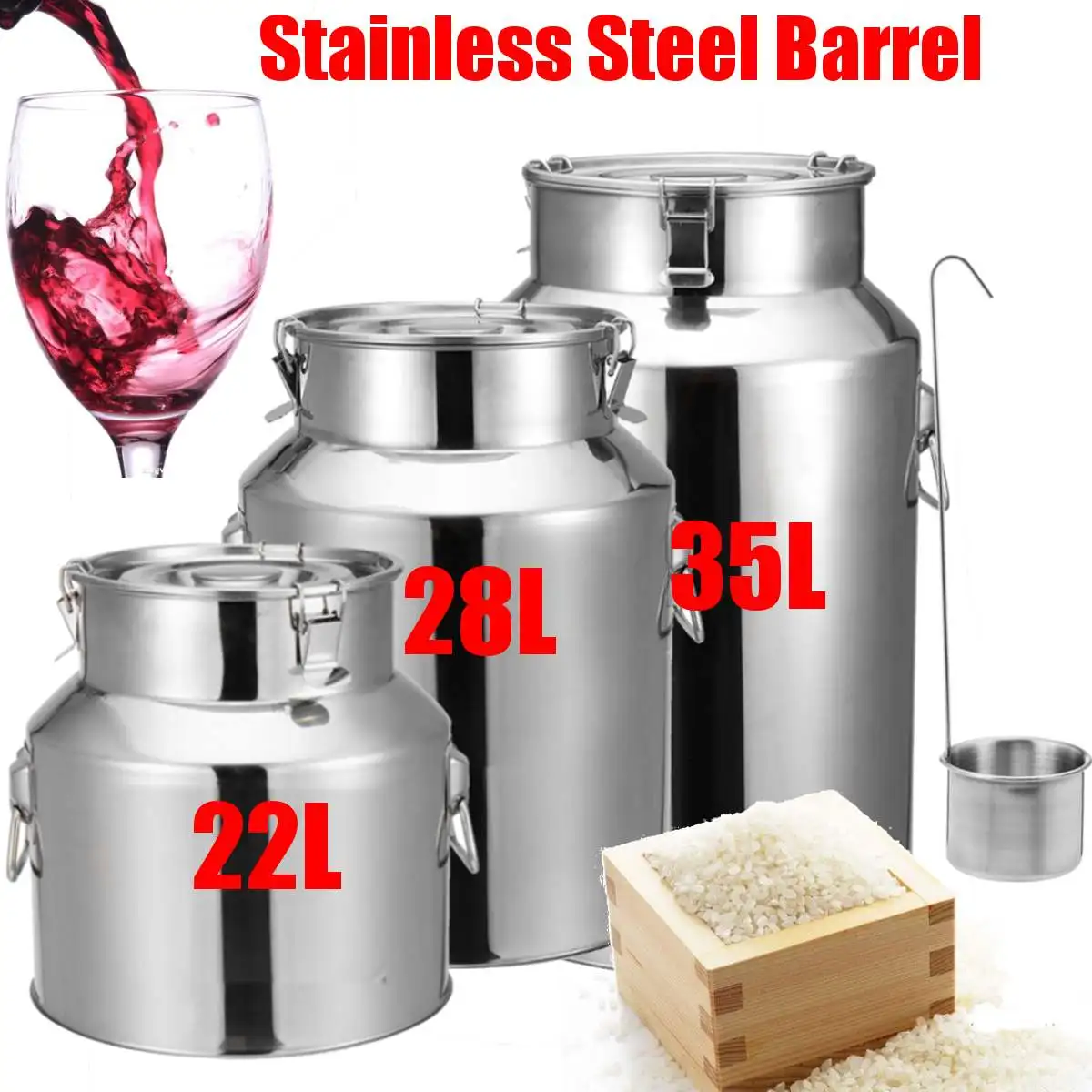 22/28/35L Stainless Steel Beer Wine Brewing Seal Beer Barrel Brewing equipment fruit wine/Whiskey/Brandy Making For Home Pub
