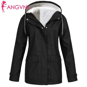

Women Fashion Hooded Long Sleeve Solid Outdoor Solidatck Winter, Autumn Pocket Zipper Jacket