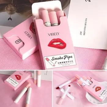 

4pcs/Set Long Lasting Waterproof No Fading Lipstick Matte Nude Velvet Lipstick Surface Sexy Smoke Litte Fog Lipstick E5X2