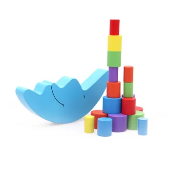 

Baby Early Learning Toy Wood Moon Balancing Educational Toys Building Blocks Kids Children Balancing Toy