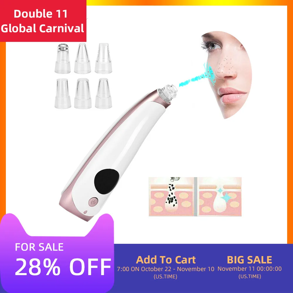 

Blackhead Remover Face Deep Pore Cleaner Acne Pimple Removal Vacuum Suction Facial SPA Dermabrasion Beauty Care Tool Skin Care