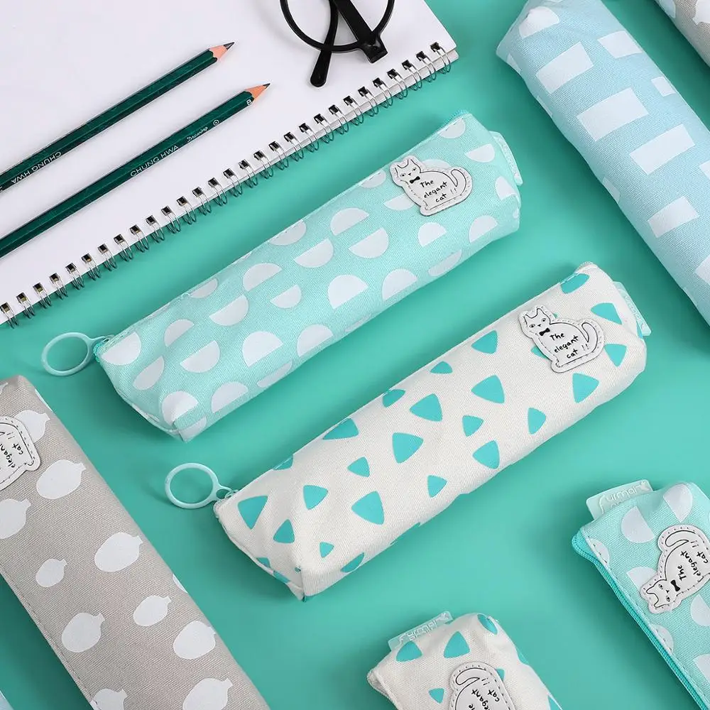 

JIANWU 1PC Fresh Style cat Series Pencil Case canvas Pencil Box kawaii pencil pouch Pencil Bag School Supplies Stationery