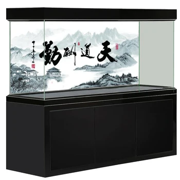 

[JX-1041] Fish Tank Background HD Calligraphy Series Aquarium Sticker Mural Decoration Painting Pattern Size Can Be Customized