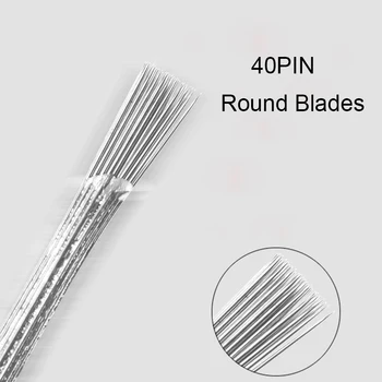 

100PCS Semi Permanent Makeup Needles Eyebrow Tattoo Microblading Pin 40 Round Blade 3D Eyebrow Embroidery Shading Tattoo Needle