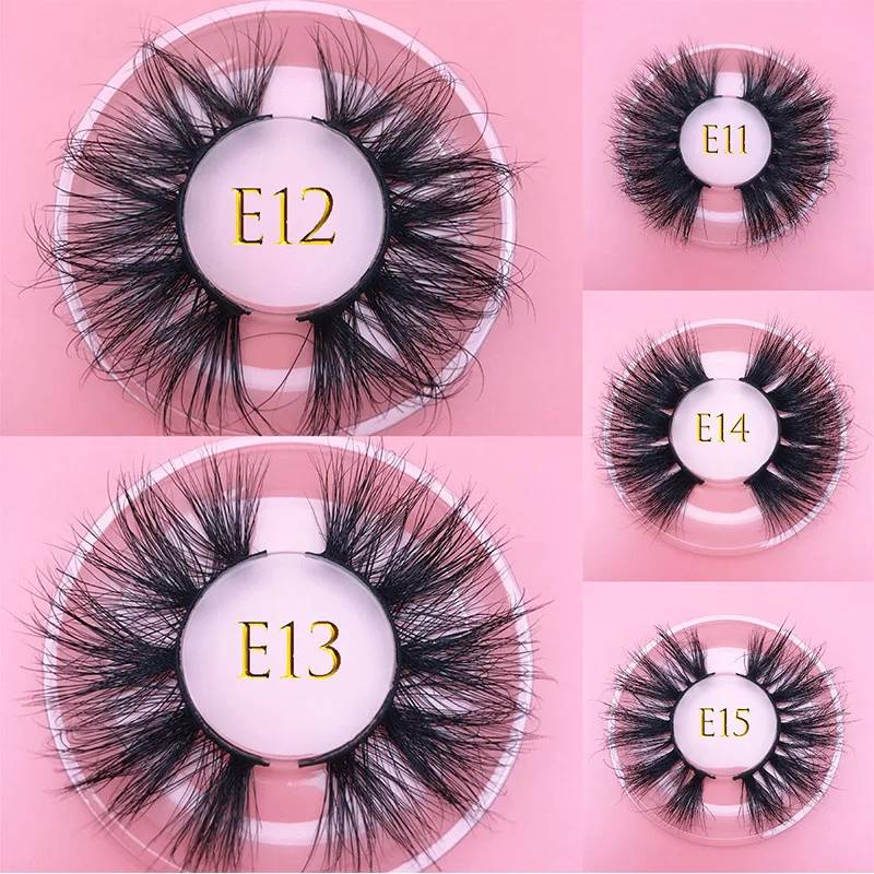 25mm E06 MIKIWI 100% handmade natural  thick  Eye lashes wispy makeup extention tools 3D mink hair volume soft false  eyelashes
