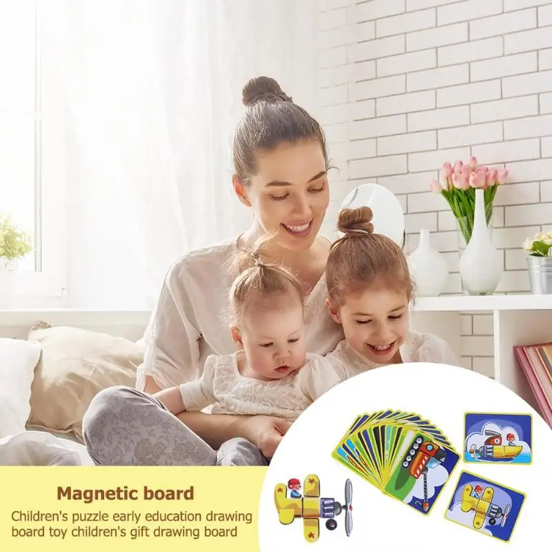 Kids Educational Pretend Play Toys Magnetic Puzzle Wood Toy Wooden Puzzles For Kids Wooden Puzzles Game for Birthday Gift