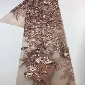 

New Design French Lace Fabric With Sequins Tulle Lace African Lace Fabric High Quality Nigerian Lace Fabric For Wedding A1637