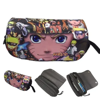 

Naruto Pencil Case Large Capacity Double Zipper Pencil Bags Creative Cartoon Stationery Pouch Cosmetic Makeup Bag Gift
