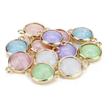 5pcs/lot 12*17mm Bling Sequins Resin Charms Round Double Hole Connectors Stone Charms Pendant For DIY Jewelry Accessories Making Jewelry Findings 5pcs/lot 12*17mm Bling Sequins Resin Charms Round Double Hole Connectors Stone Charms Pendant For DIY Jewelry Accessories Making Jewelry Findings