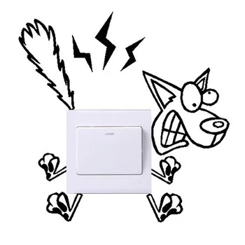 

Art Mural Living Room Home decoration Big wolf Wall Stickers Light Switch Decor Decals