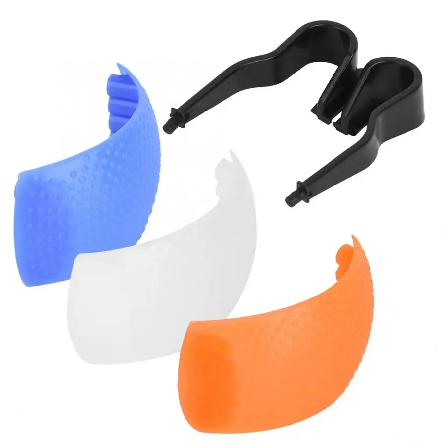 Прочный синий/белый/оранжевый пластиковый рассеиватель для фотовспышки Speedlite для встроенной лампы вспышки