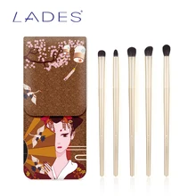 Lades Eyes Make-Up Kwasten 5Pcs Eye Make Up Brush Set Oogschaduw Detail Mengen Wenkbrauw Borstel Natuurlijke Haar Cosmetische Gereedschap kit