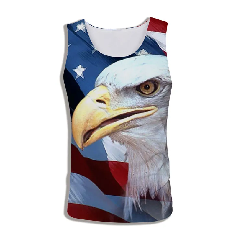 2019 Летняя мужская и женская майка повседневная с принтом американского флага топ