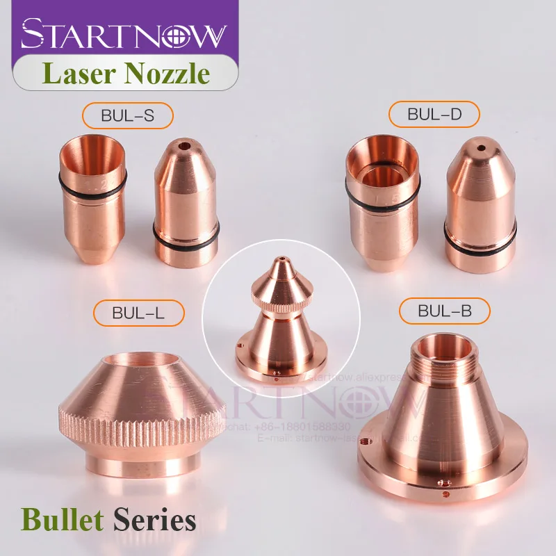 Startnow Bullet Laser Nozzles For Lasermech Fiber Cutting Machine Head Jet With Raytools Lid Base Double Caliber 0.8 1.8 3.5 4.0|cutting