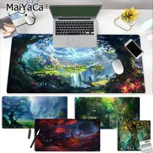 

MaiYaC Fantasy Forest Green Landscape Tree Keyboards Mat Rubber Gaming mousepad Mat Size for CSGO Game Player Desktop Computer