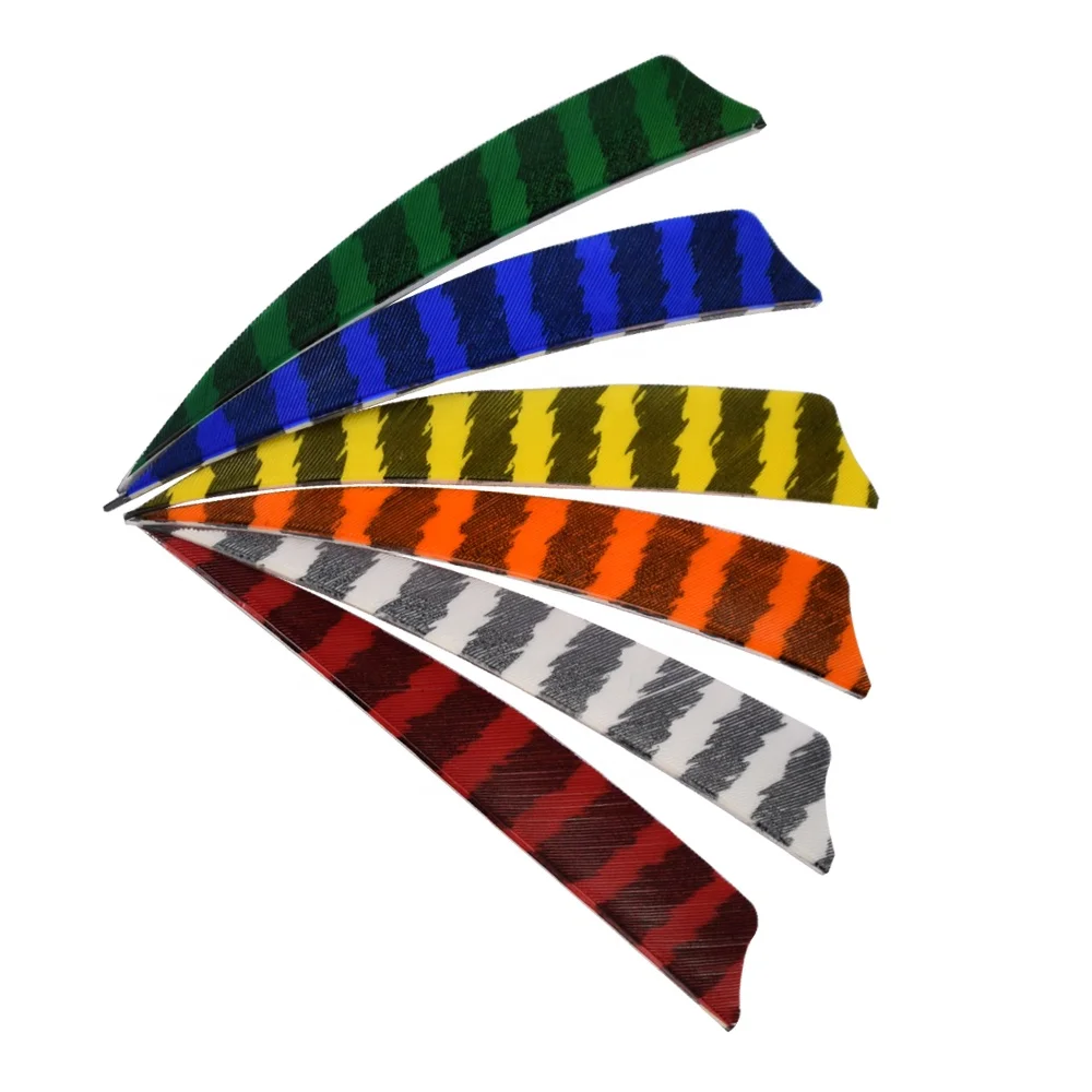 

50pcs 4'' Left Turkey Shield Feathers For Hunting Arrows Component Stripe Feathers Length 4'' Weight 0.16g/pc Material Turkey