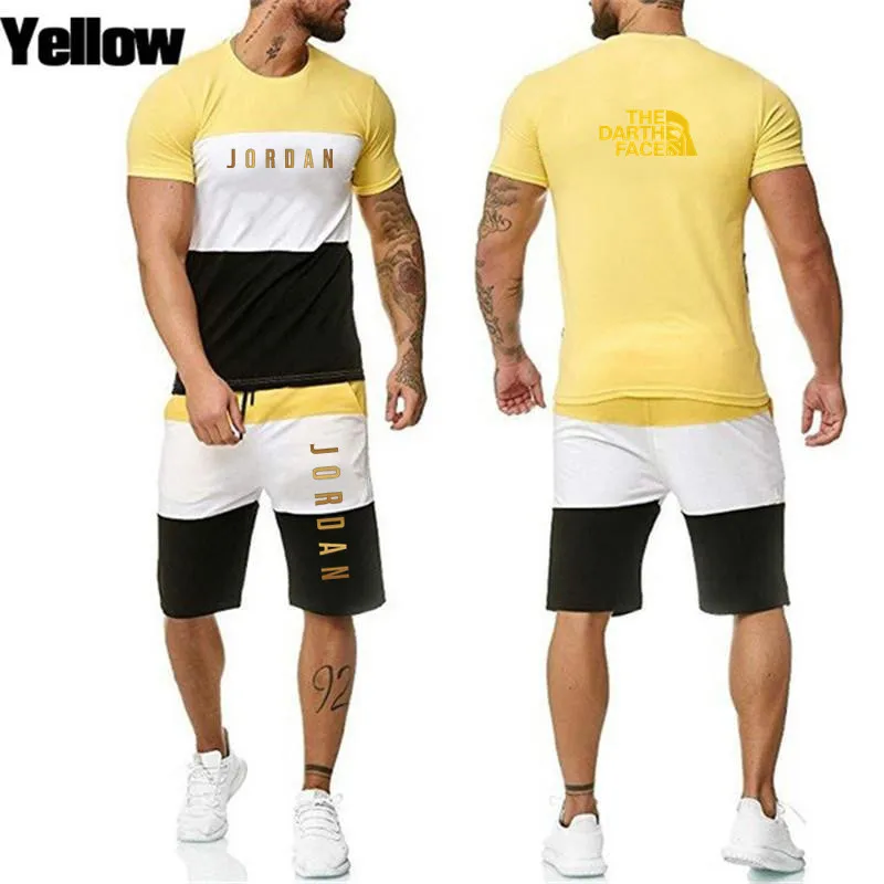 Vendedor Caliente Ropa deportiva con estampados para hombre, ropa deportiva de marca para verano, camiseta de manga corta, 2 conjuntos, S-6XL, 2021 AjXNeOOpVyE