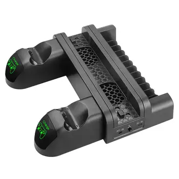 

New 3 in 1 Multifunctional Dual Charging Station Dock w/Cooling Fan for PS4/PS4 Slim/PS4 Pro Vertical Stand Holder Black Hot