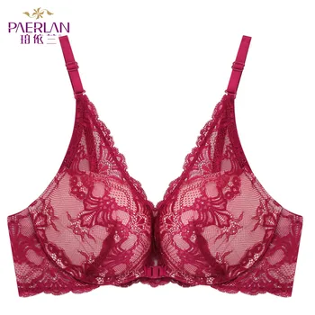 

Women Underwear Lace Side Front Buckle Wire Free Bra New Small Chest Thick Cup Gather Beautiful Back Underwear Female Bra Hot