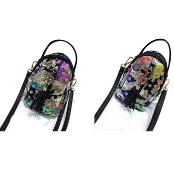

Color Ladies Messenger Bag Mini Handbag Phone Bag Ladies Messenger Bag Punk Shoulder Bag
