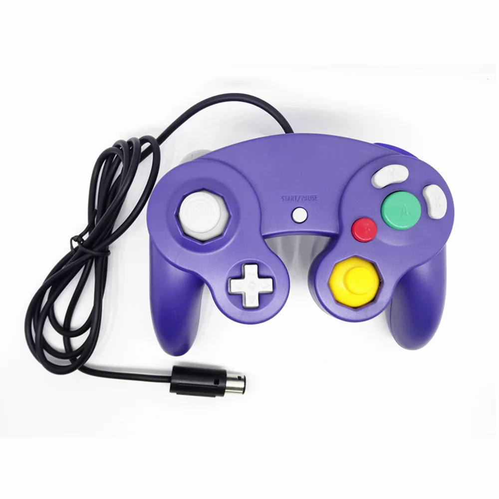 Тёмно-синий Проводной игровой контроллер ударный для NAND GameCube N-G-C Wii Видеоигры n-переключатель проводной геймпад - Цвет: Тёмно-синий