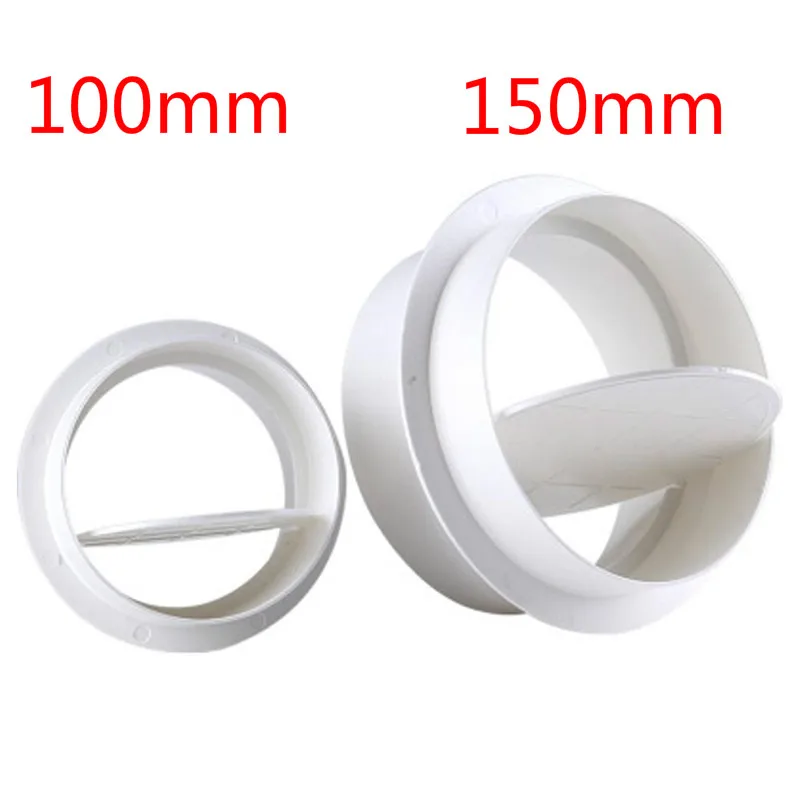 Válvula de retención de ventilación, obturador trasero para conductos en línea, cocina, rejilla de ventilación para el hogar, 100mm, 150mm