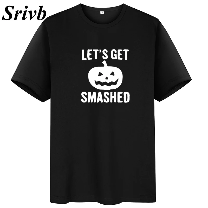 Srivb Let's Get Smashed письмо женские футболки Тыква Графический хип хоп топы плюс
