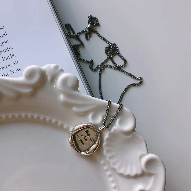 Silvology Стерлинговое Серебро 925 июля 20 письмо кулон ожерелье Винтаж широкая цепь высококачественный геометрический Серебряное украшение на шею