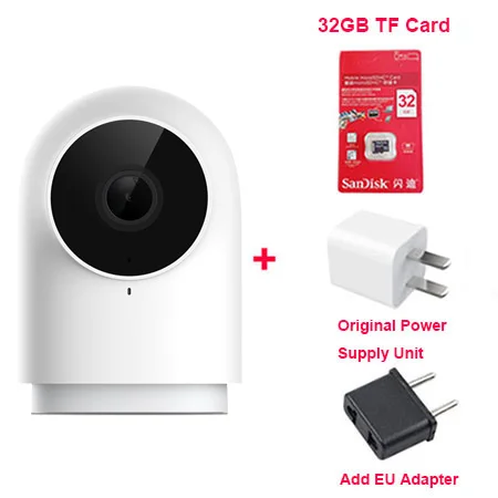 Оригинальная смарт-камера Xiaomi Aqara 1080P G2 шлюз Zigbee связь IP Wifi веб-камера облачная безопасность умные устройства pk Dafang камера - Цветной: Add EU Plug 32G