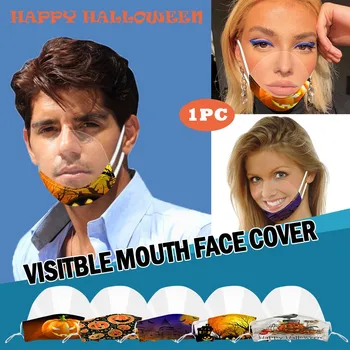 

1PC Adult Mask With Clear Window Visible Expression For The Deaf And Hard Of Hearing Creative Transparent screen Mouth Cover