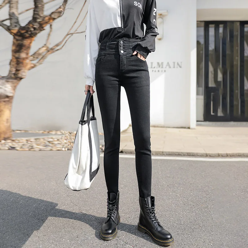 Jeans woman Pencil Pants High Waist Korean Version Thin Elastic Jeans Women 2020 Summer