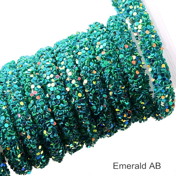 Emerald AB 1 ярд, 6 мм, стразы из смолы, много цветов, шнурок, стразы, ювелирные изделия, аксессуары для свадебного платья, пояс B3831 - Цвет: Emerald AB
